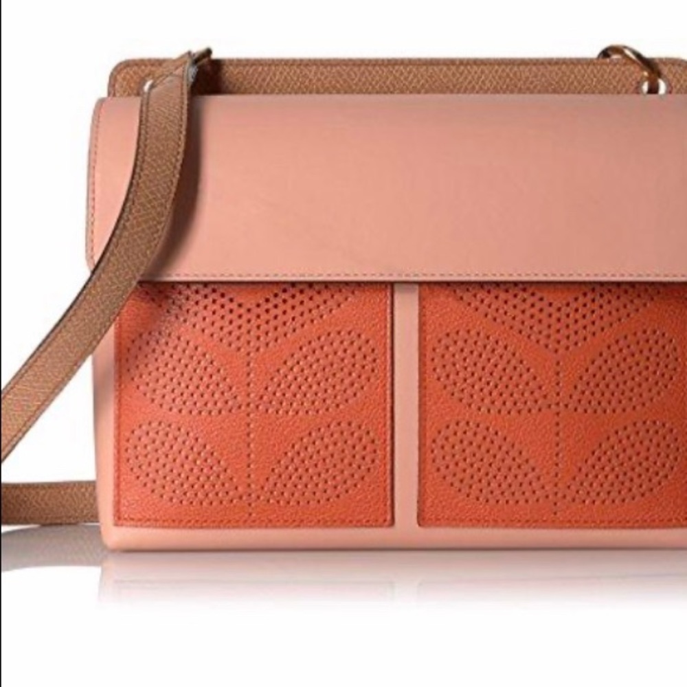 Orla Kiely Punched Pocket Leather Robin Bag
